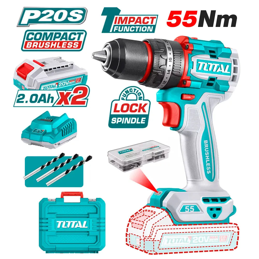 ATORNILLADOR PERCUTOR 20V 55NM BRUSHLESS